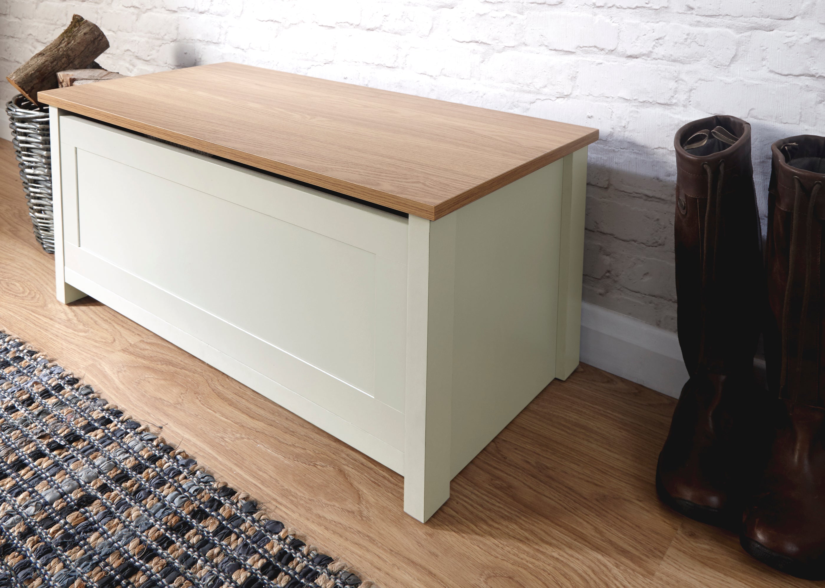 Lancaster Ottoman Storage Cream