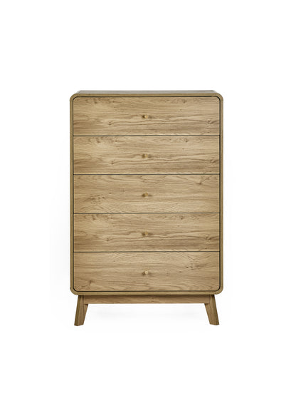 Ingrid 5 Drawer Chest Oak
