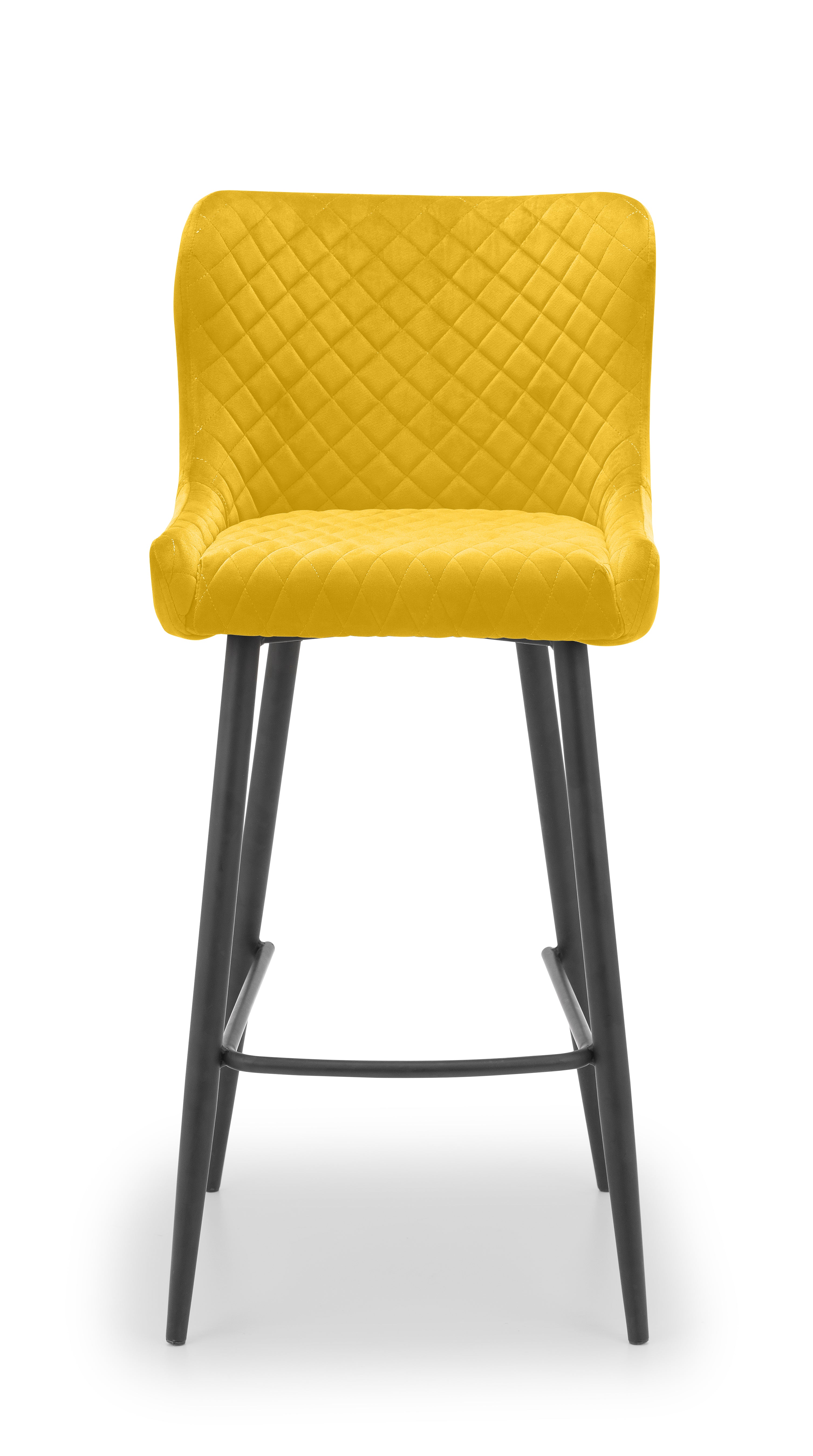 Luxe Velvet Bar Stool - Mustard