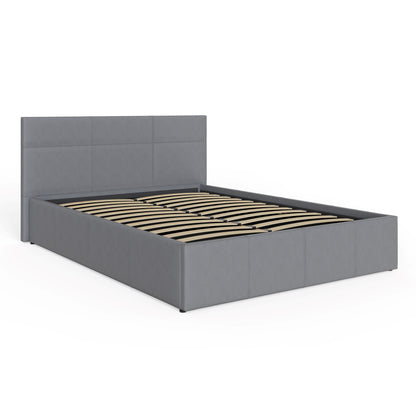 End Lift Ottoman Bed Grey Leather