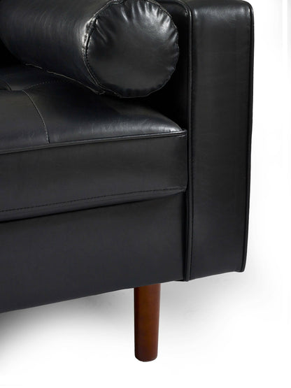 Henley Black Faux Leather 2 Seater Sofa