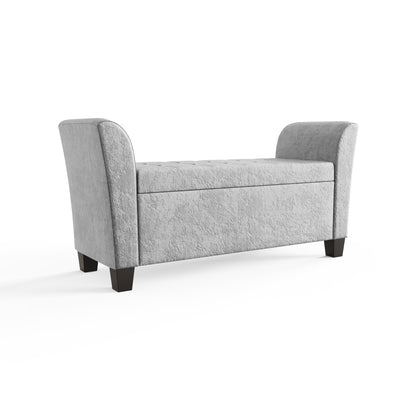 Verona Window Seat Grey Crushed Velvet