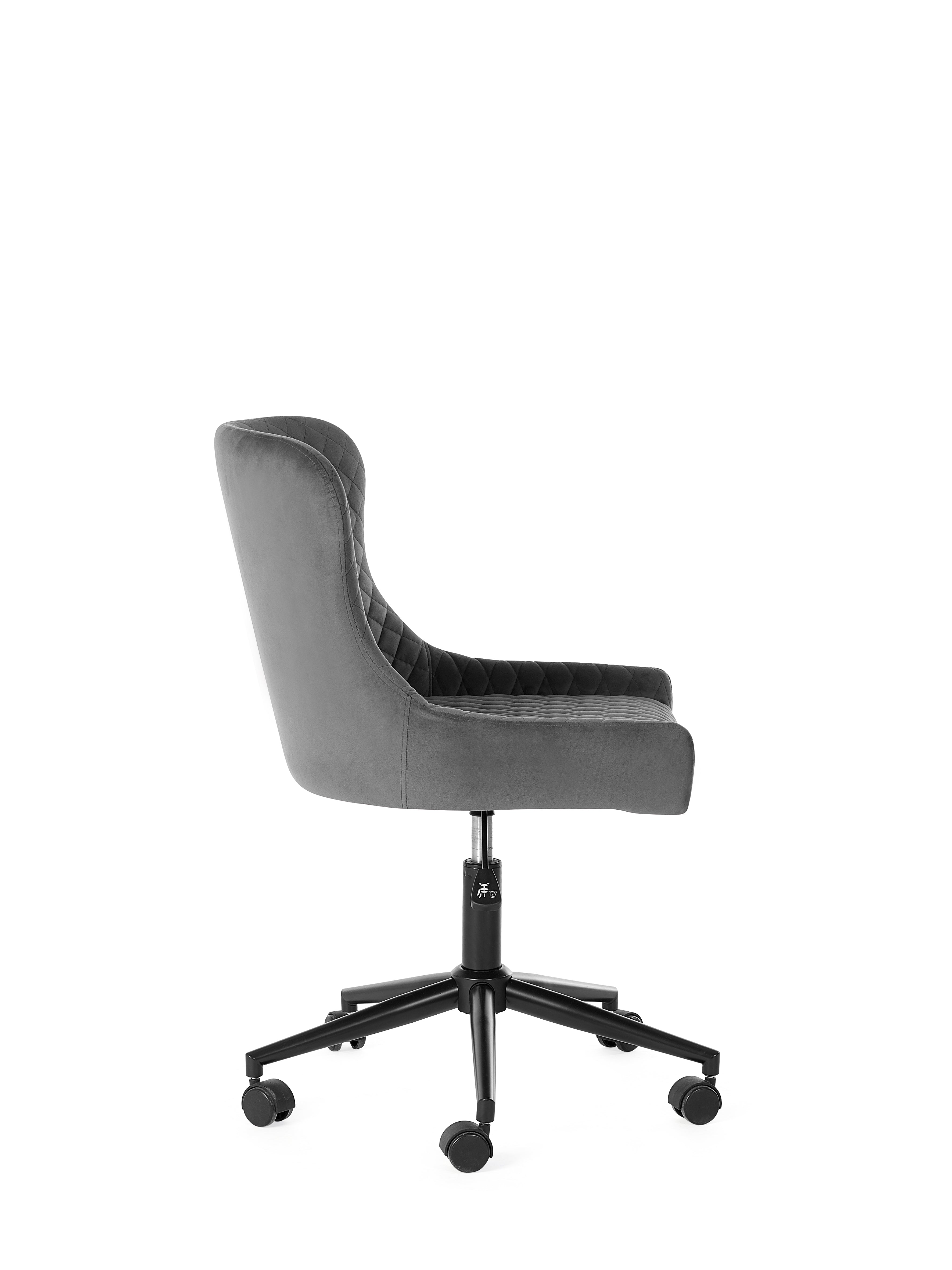 Luxe Office Chair In Grey Velvet