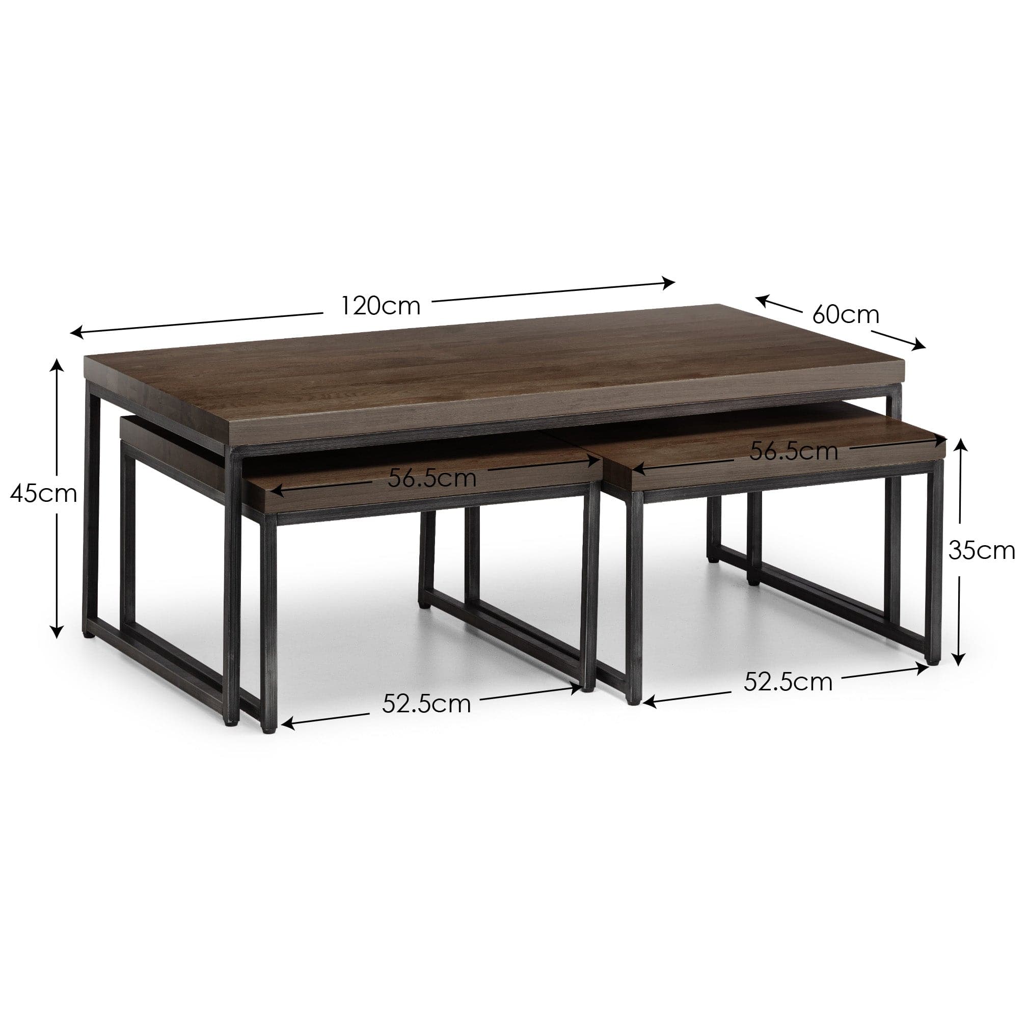 Brooklyn Nesting Coffee Tables - Dark Oak