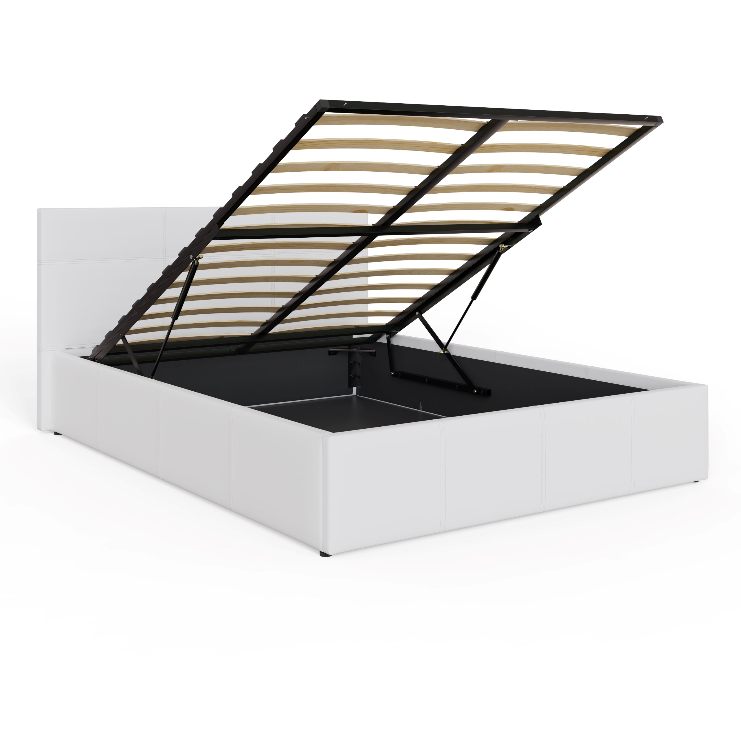 End Lift Ottoman Bed White