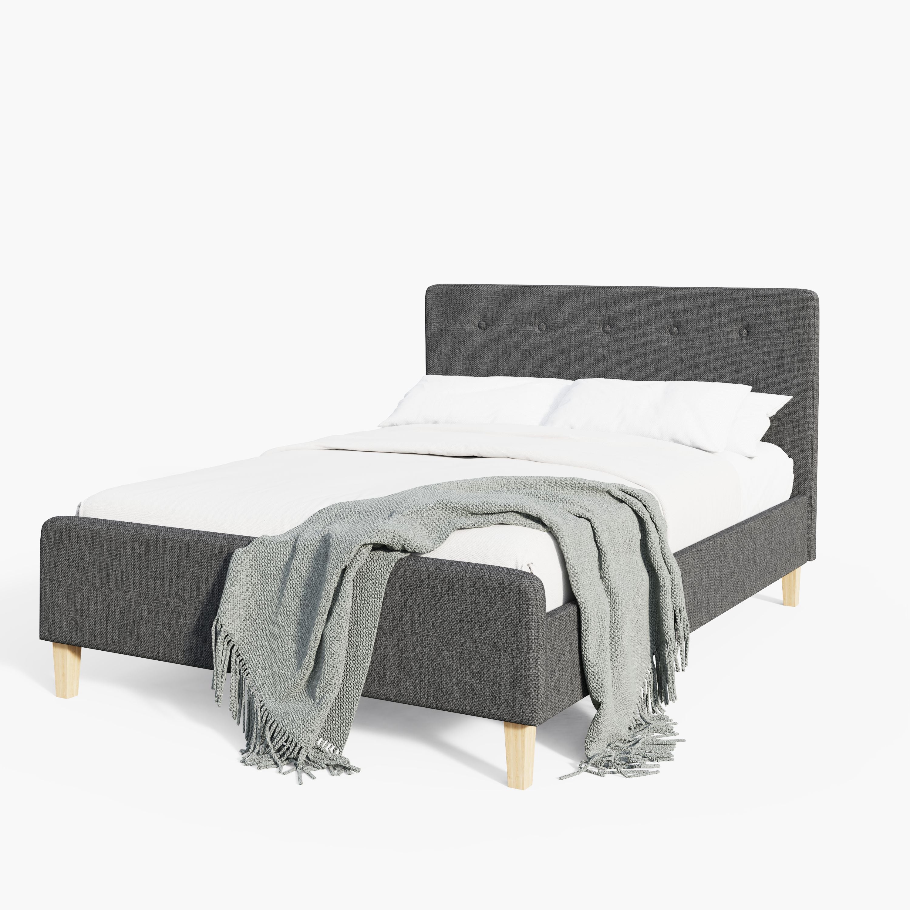 Ashbourne Fabric Upholstered Bed Grey
