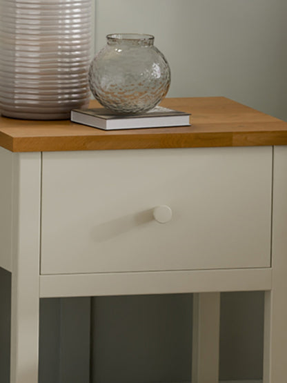 Coxmoor 1 Drawer - Ivory and Oak