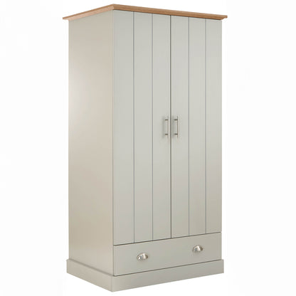 Kendal 2 Door 1 Drawer Wardrobe Grey