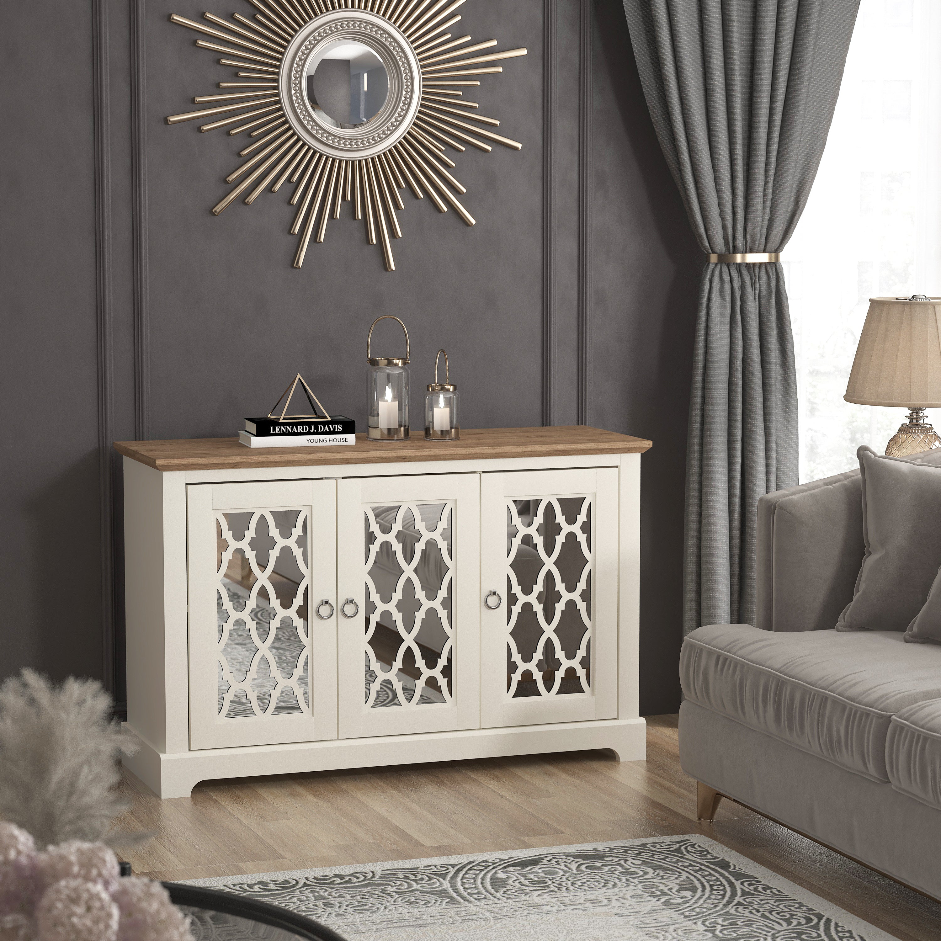 Honiton 3 Door Sideboard Ivory