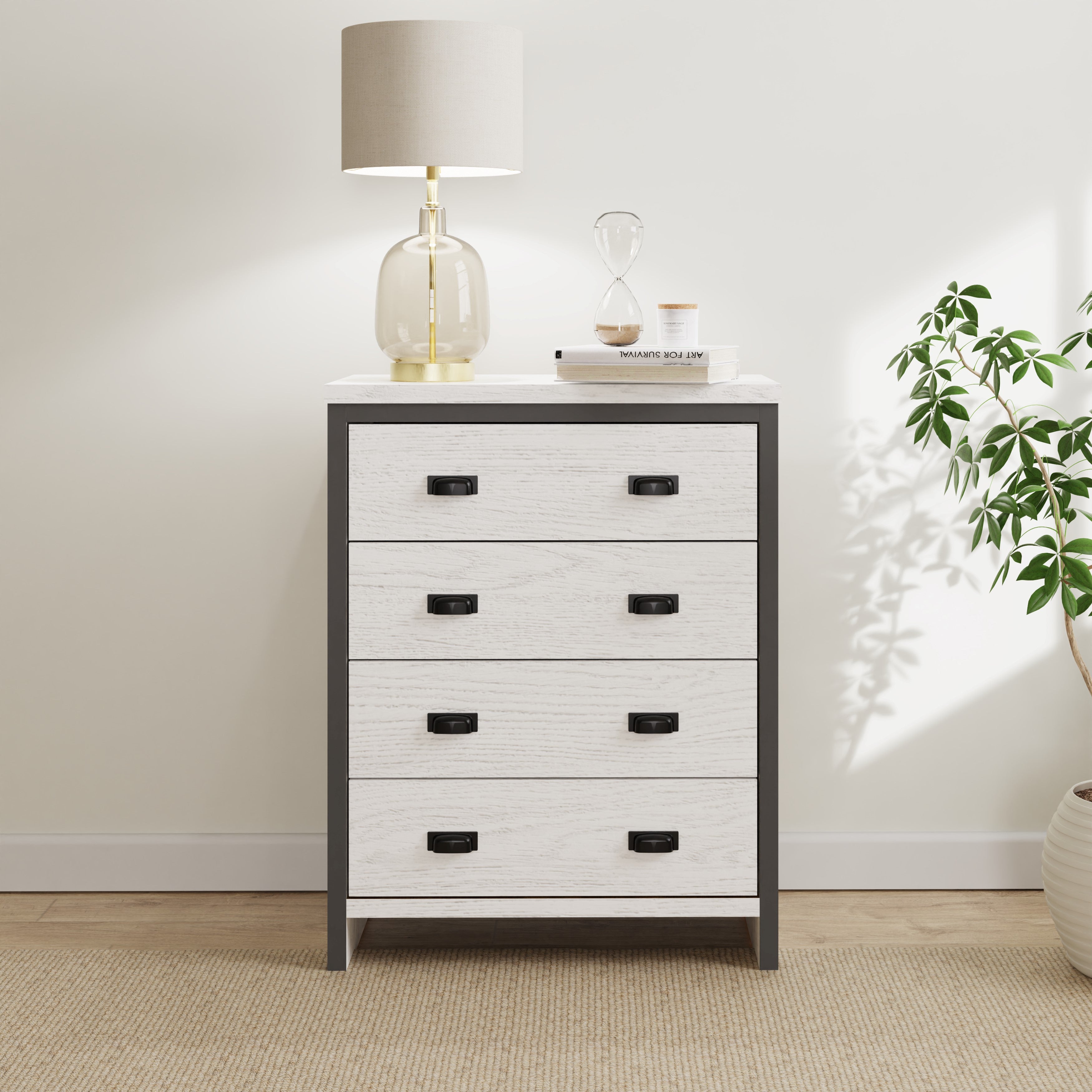 Boston 4 Drawer Chest White