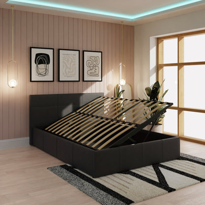 Side Lift Ottoman Bed Black