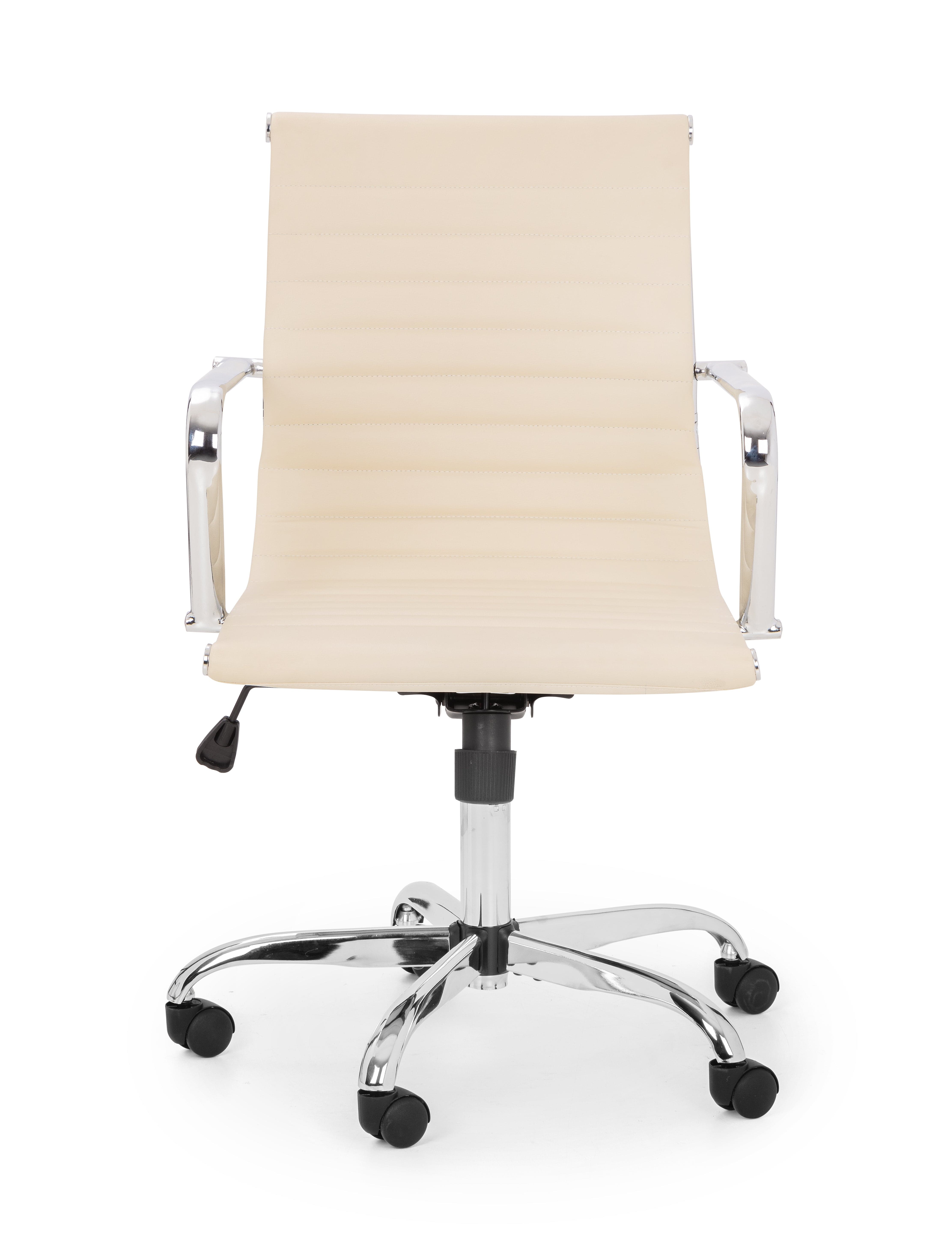 Gio Ivory & Chrome Office Chair