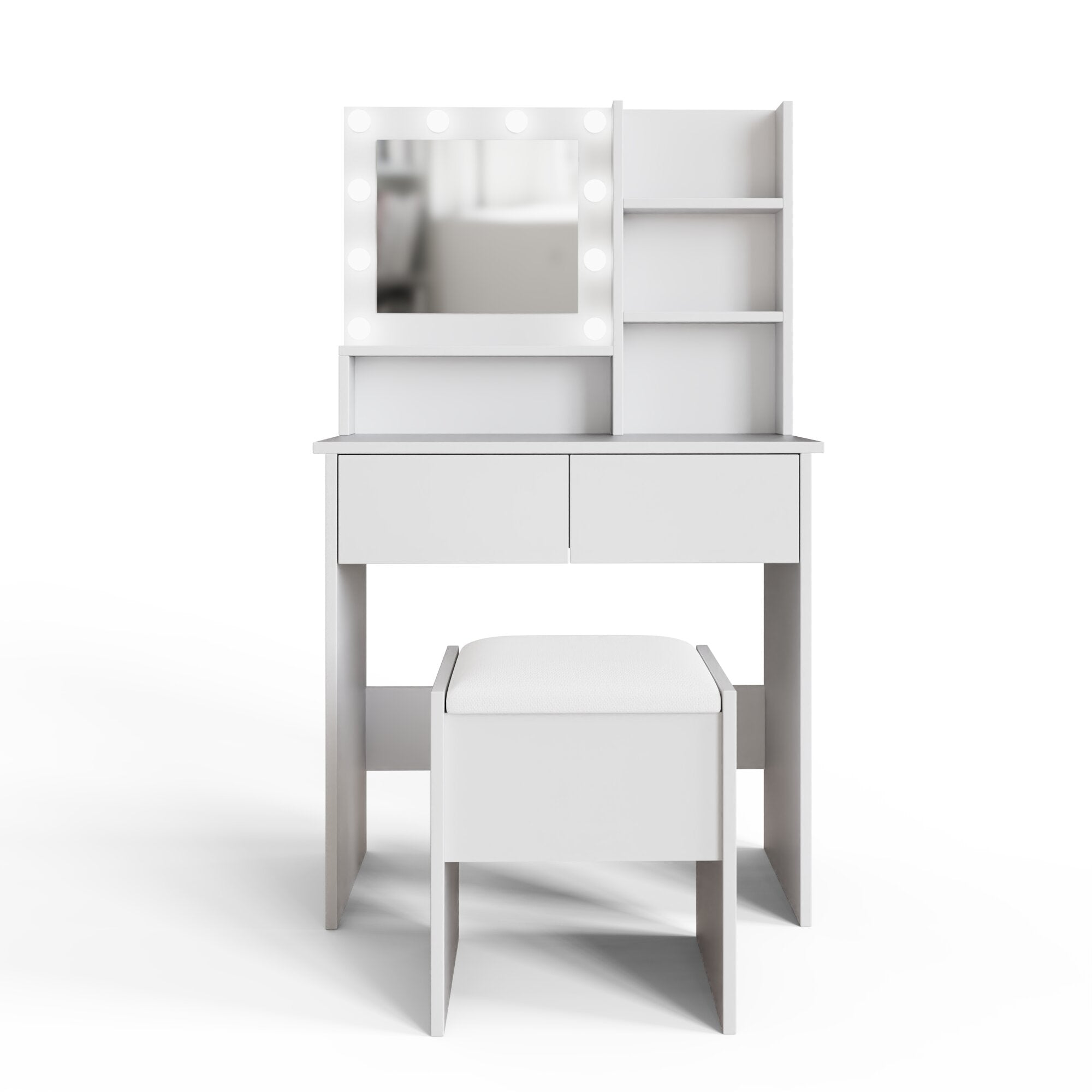 Eva Dressing Table With Stool White