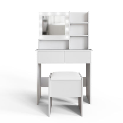 Eva Dressing Table With Stool White