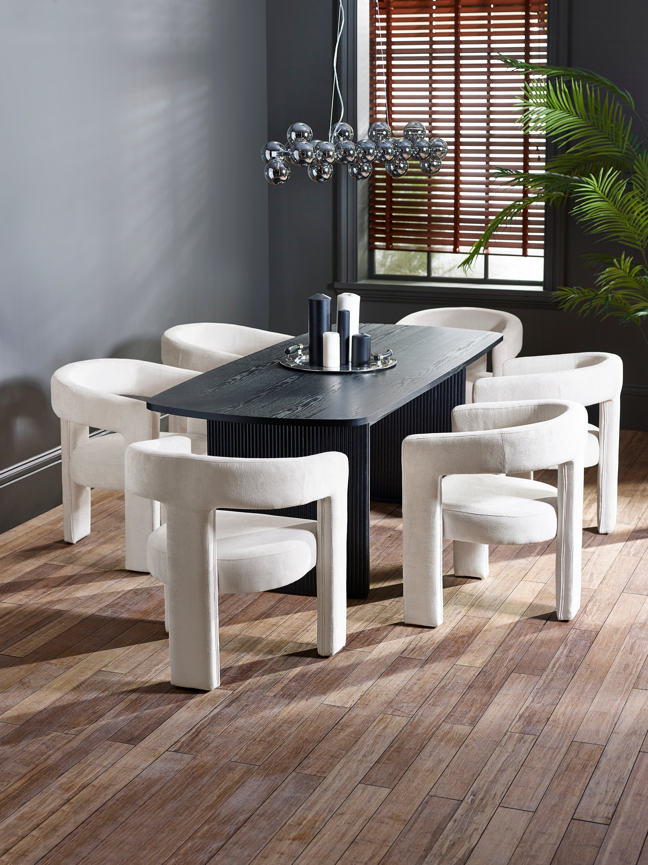 Elara Cream Chenille Upholstered  Chair