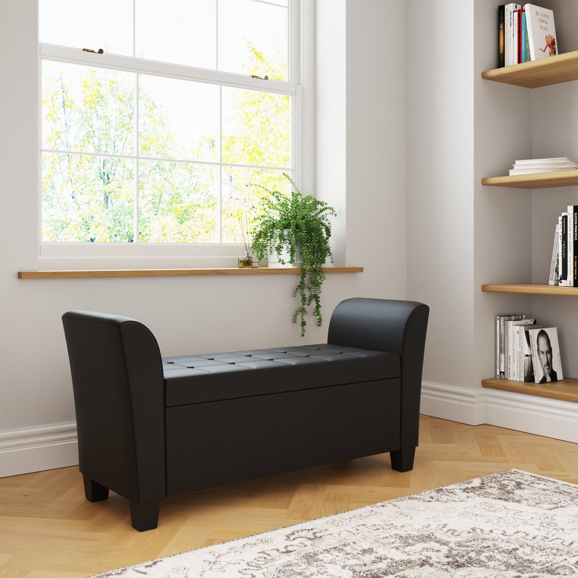 Verona Window Seat Black Pu