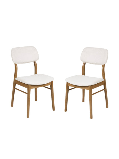 Theia White Boucle Upholstered Dining Chairs (Set of 2)