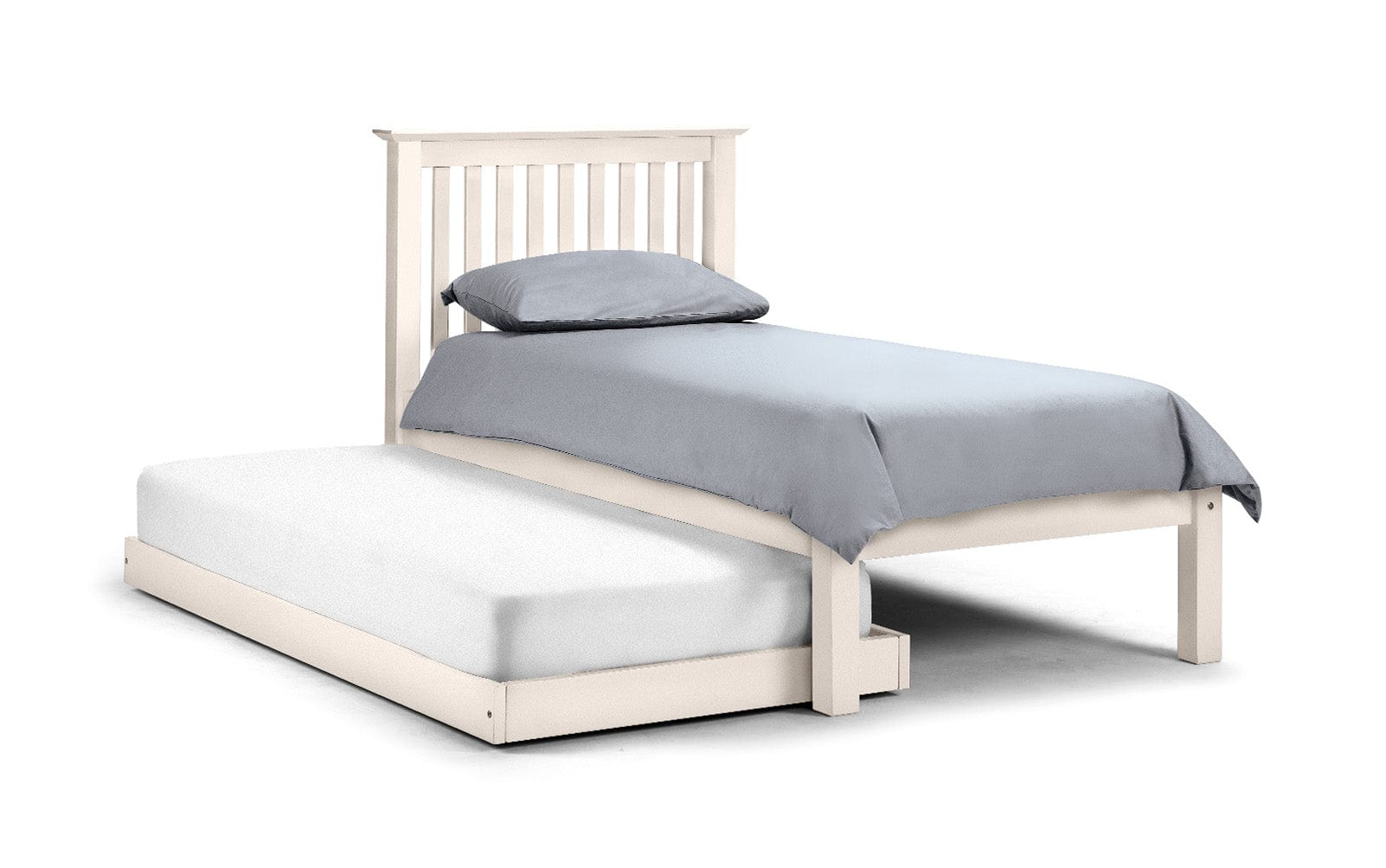 Julian Bowen Guest Bed Single 90cm 3ft Barcelona Hideaway White - Wood - Stone White Bed Kings