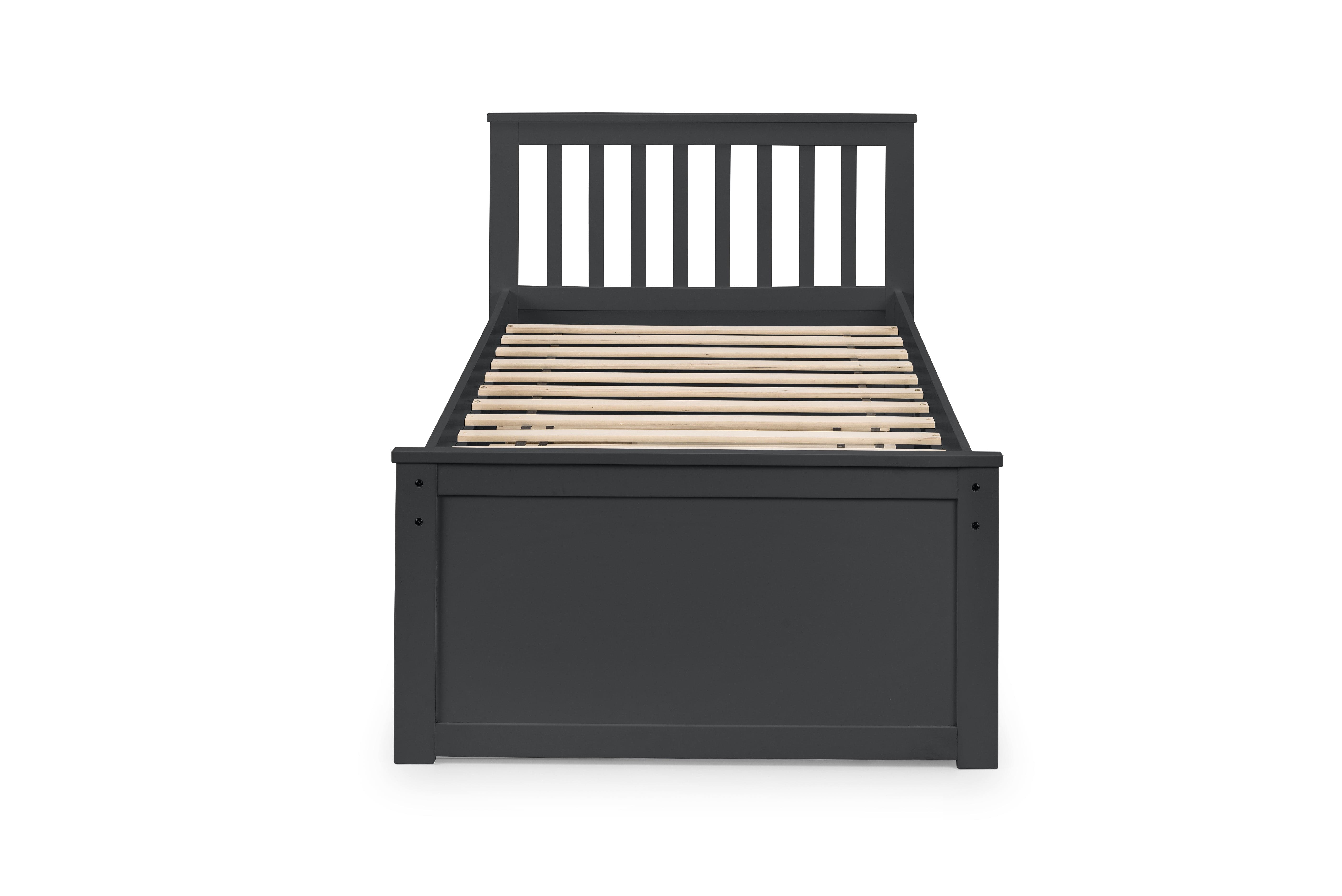 Julian Bowen Guest Bed Single 90cm 3ft Maisie Bed With Underbed And Drawers - Anthracite Bed Kings