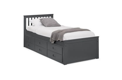 Julian Bowen Guest Bed Single 90cm 3ft Maisie Bed With Underbed And Drawers - Anthracite Bed Kings