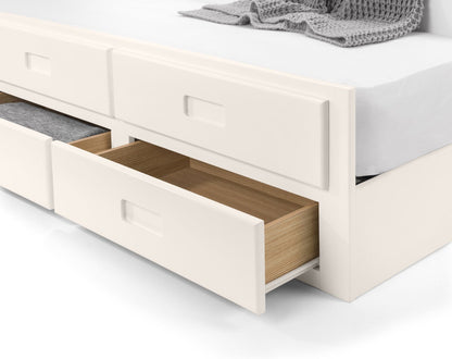 Julian Bowen Guest Bed Single 90cm 3ft Maisie Bed With Underbed And Drawers - Surf White Bed Kings