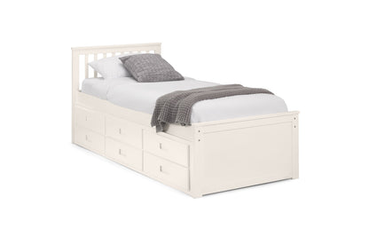 Julian Bowen Guest Bed Single 90cm 3ft Maisie Bed With Underbed And Drawers - Surf White Bed Kings