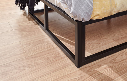 Platform Metal Bed Black