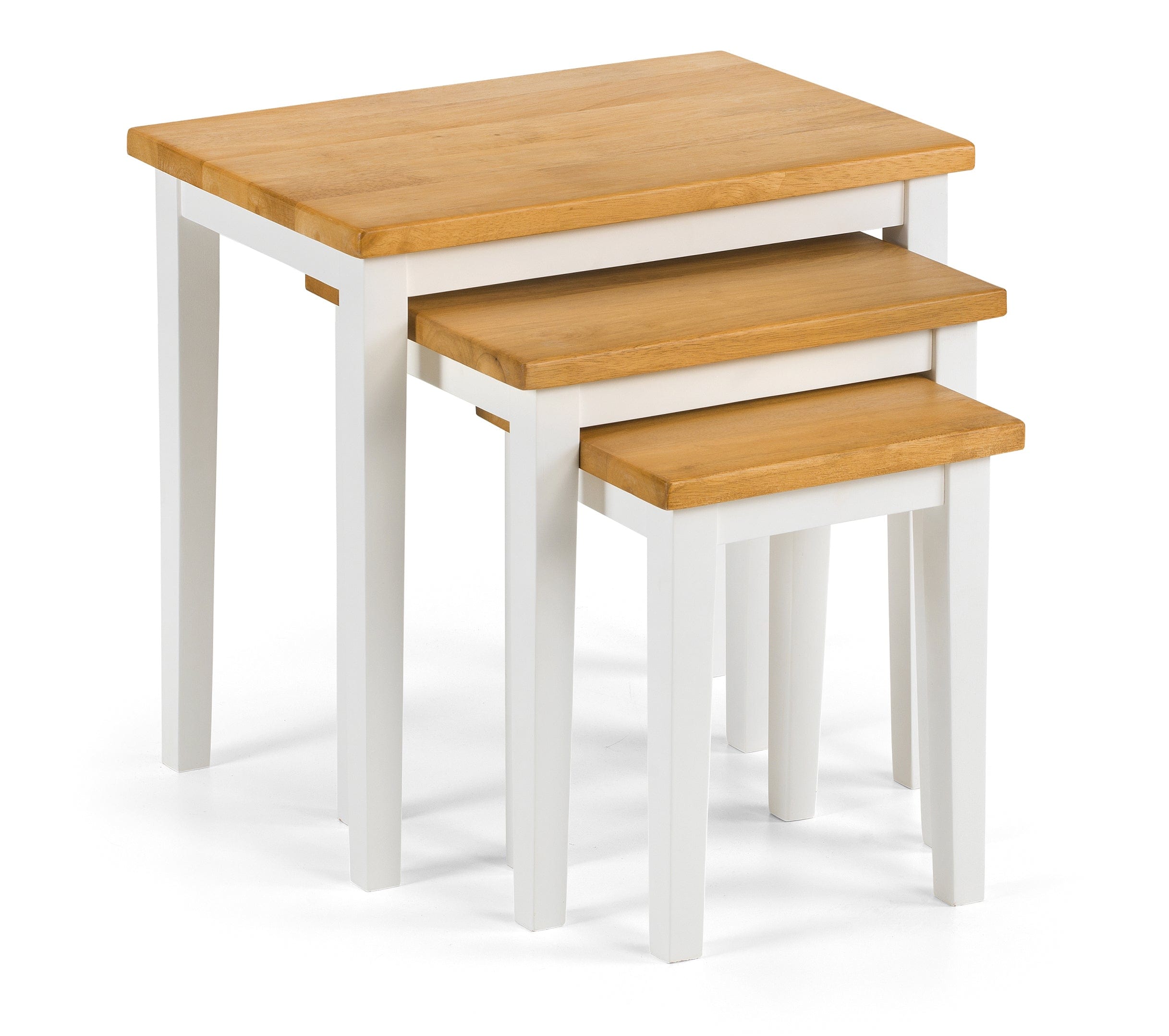 Cleo Nest Of Tables White / Natural Oak