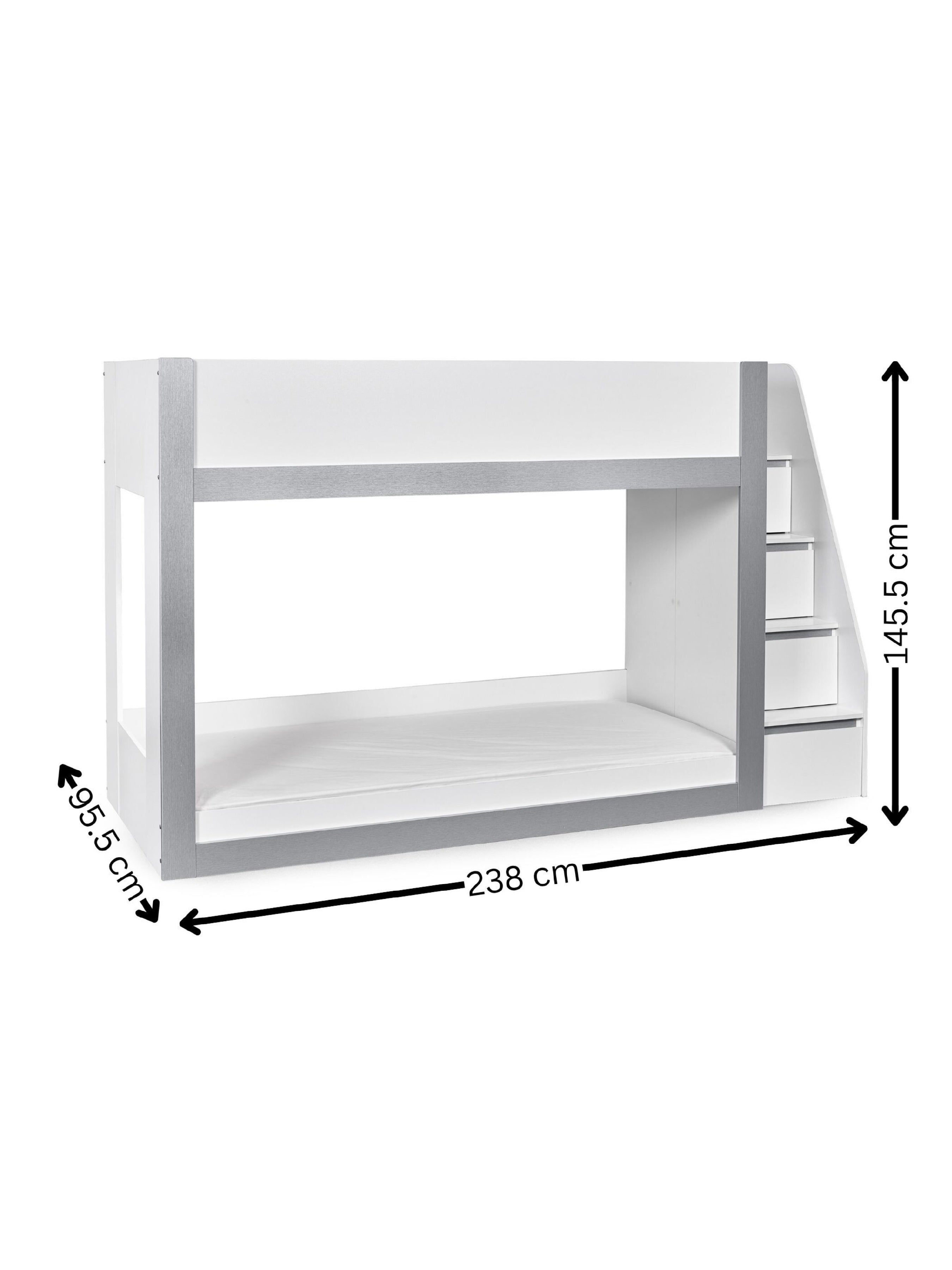 Gaia Bunk Bed - White and Silver