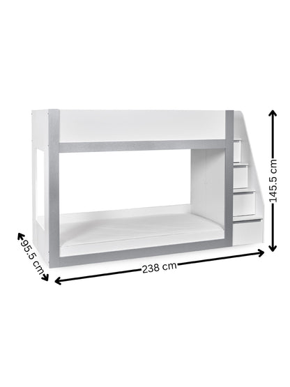 Gaia Bunk Bed - White and Silver