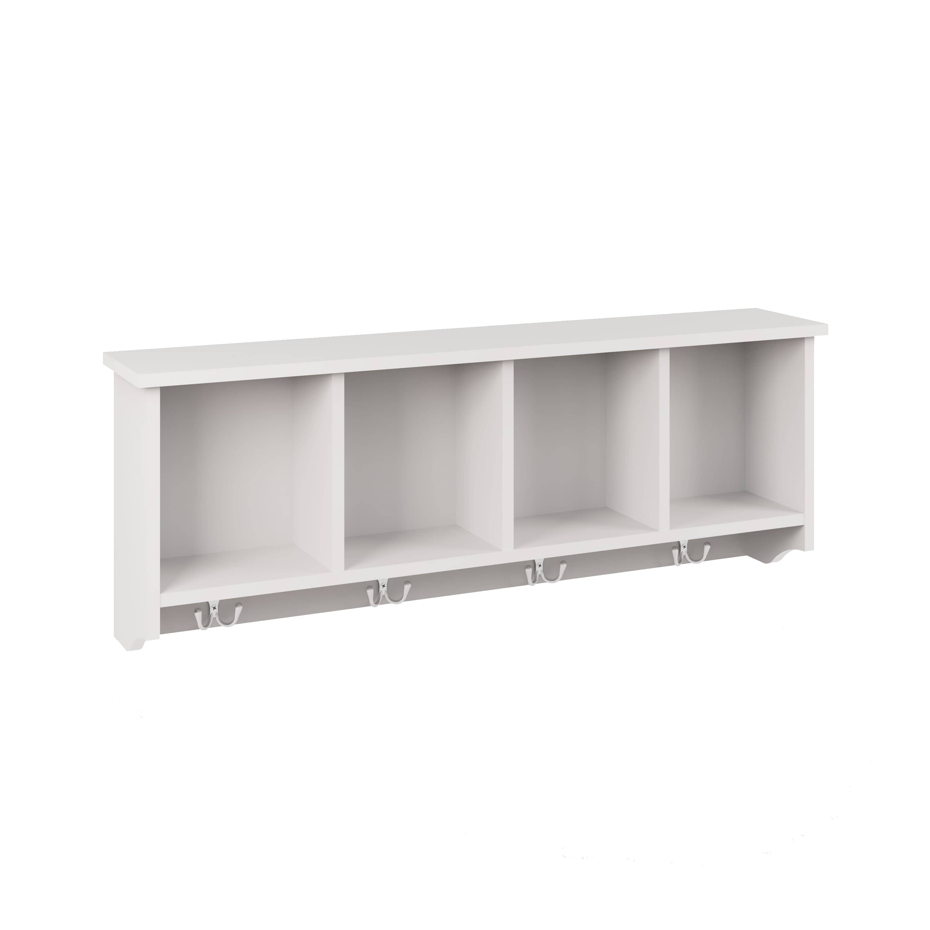 GFW Hallway Set Kempton Shoe Bench + Wall Rack White Bed Kings