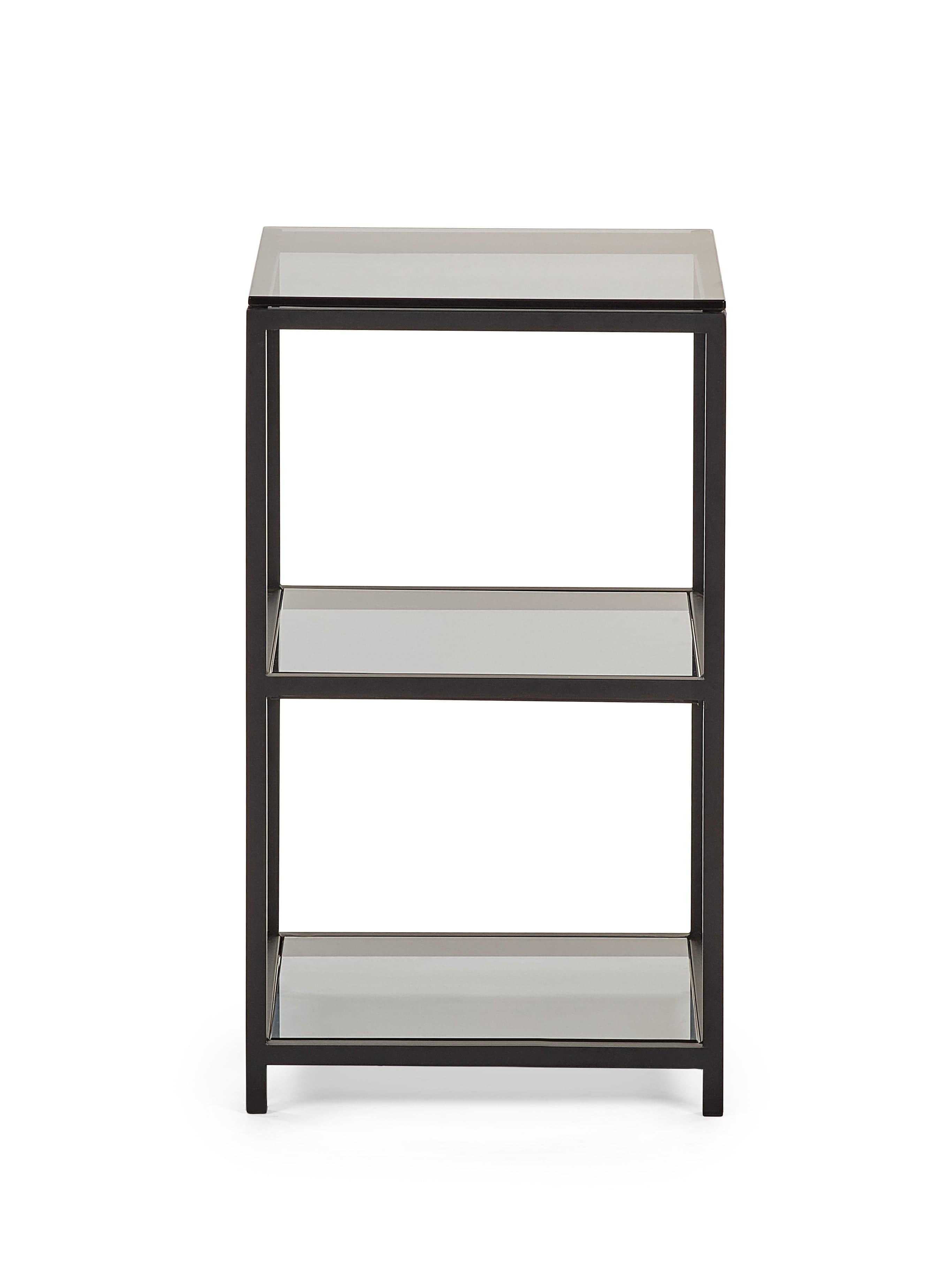 Chicago Tall Narrow Side Table Smoked Glass