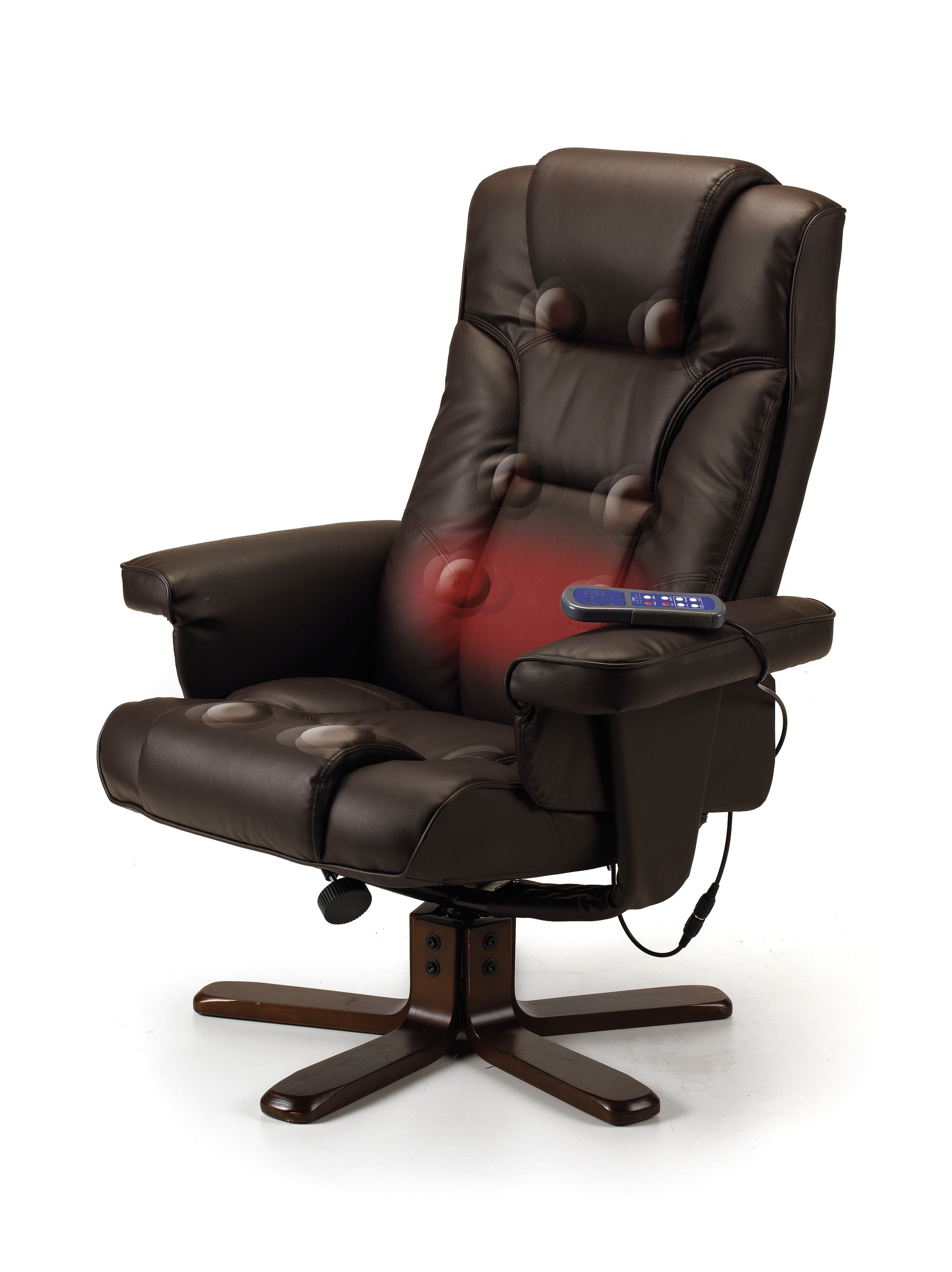 Malmo Massage Recliner & Stool Brown