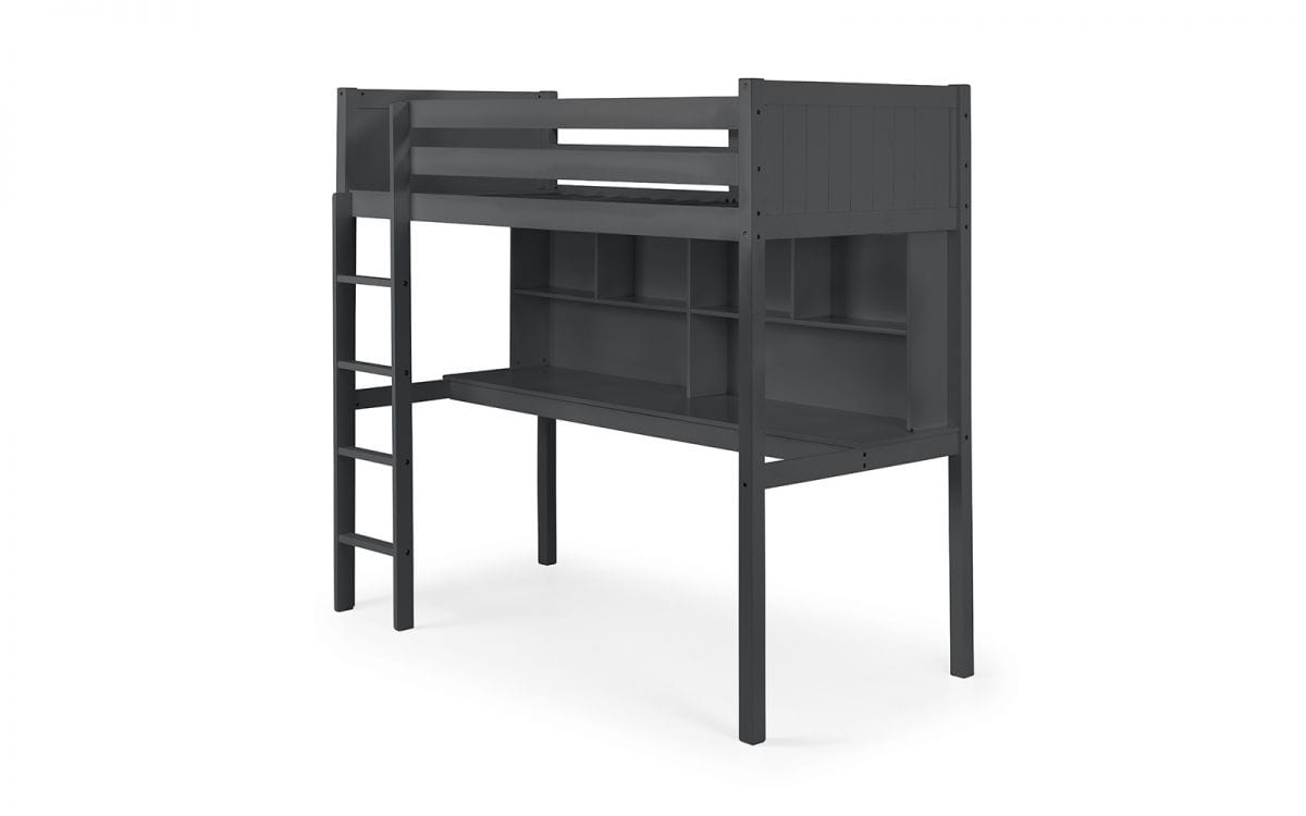 Julian Bowen High Sleeper Bed Single 90cm 3ft Titan Highsleeper Anthracite Bed Kings