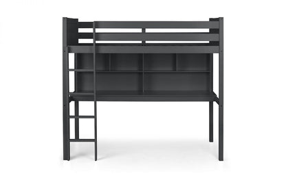 Julian Bowen High Sleeper Bed Single 90cm 3ft Titan Highsleeper Anthracite Bed Kings