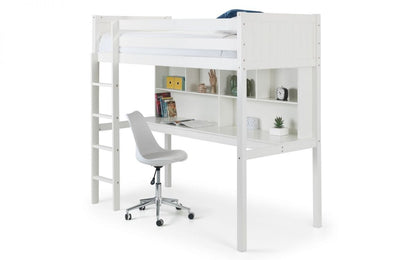 Julian Bowen High Sleeper Bed Single 90cm 3ft Titan Highsleeper White Bed Kings