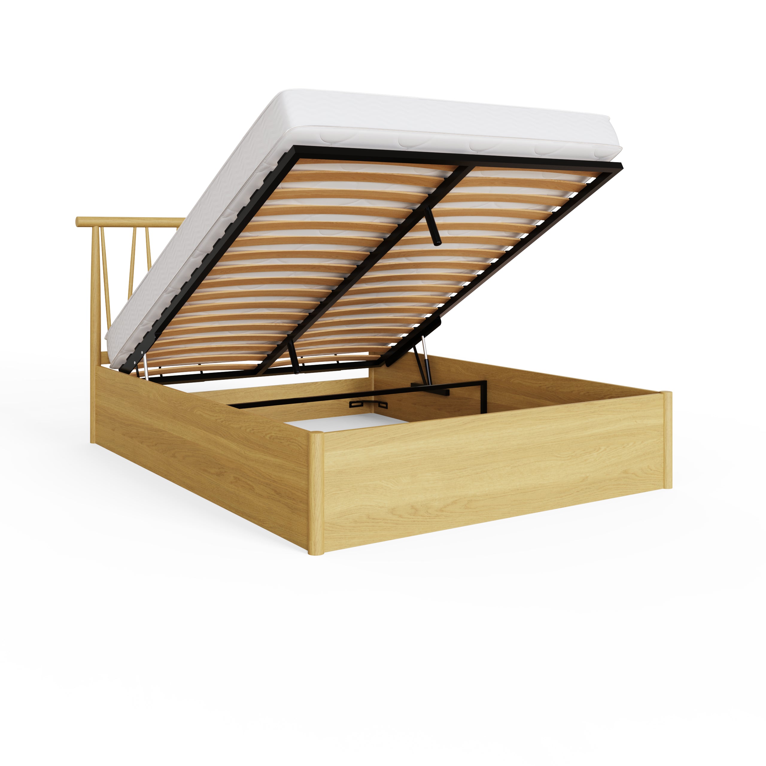 Fusum Spindle Ottoman Bed - Oak