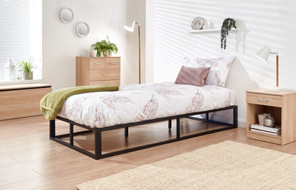 Platform Metal Bed Black
