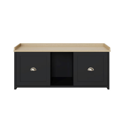 Lancaster 2 Door Shoe Bench Black