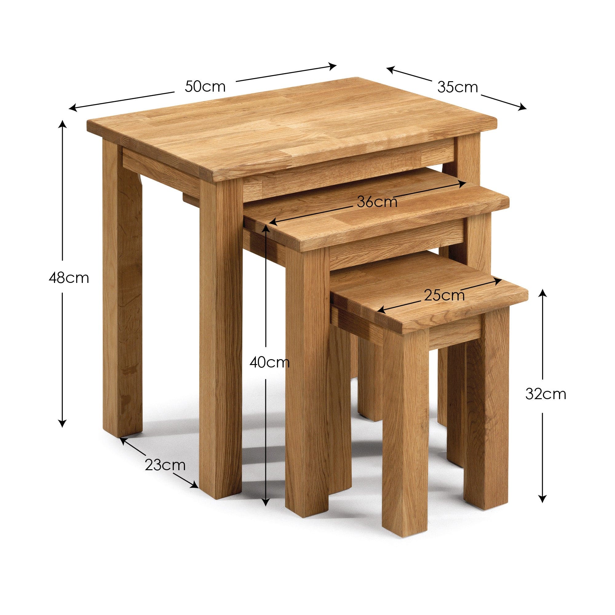 Coxmoor Oak Nest Of 3 Tables