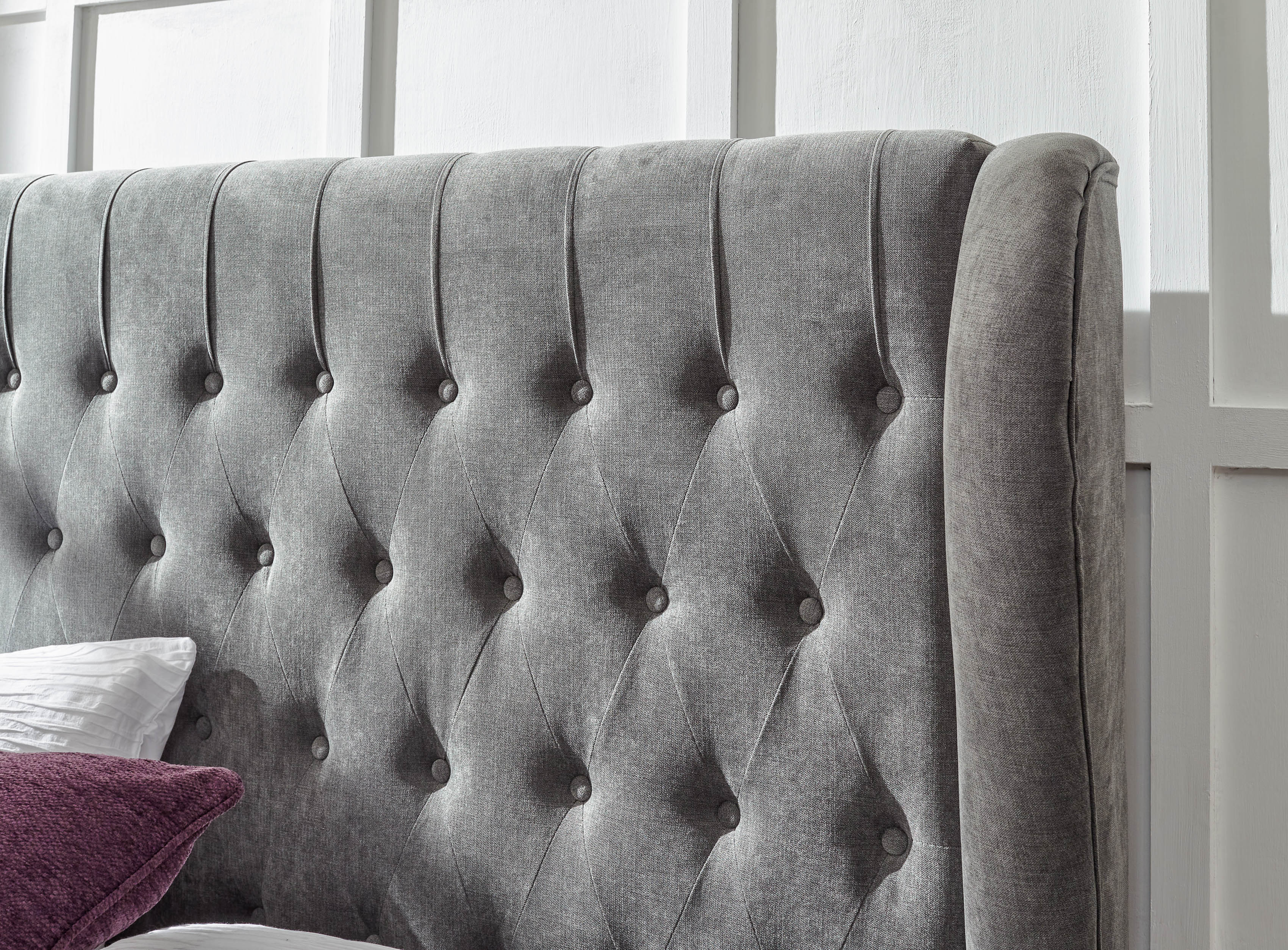 Dakota Ottoman Bed With Solid Base Grace Pewter