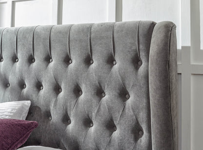 Dakota Ottoman Bed With Solid Base Grace Pewter