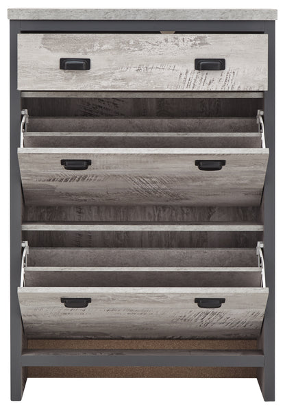 Boston 2 Tier 1 Drawer Shoe Cabinet Grey