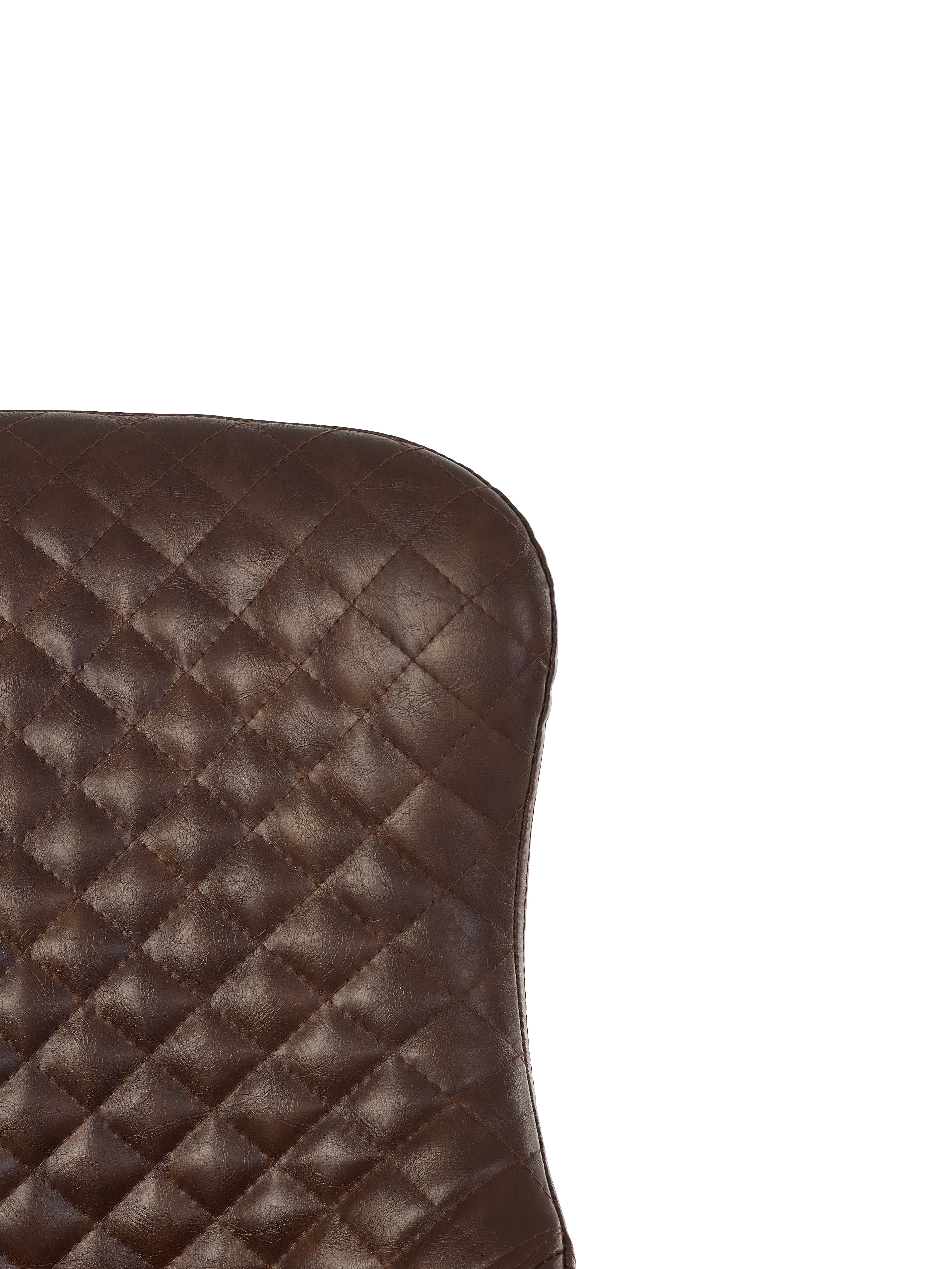 Luxe Office Chair In Brown Faux Leather