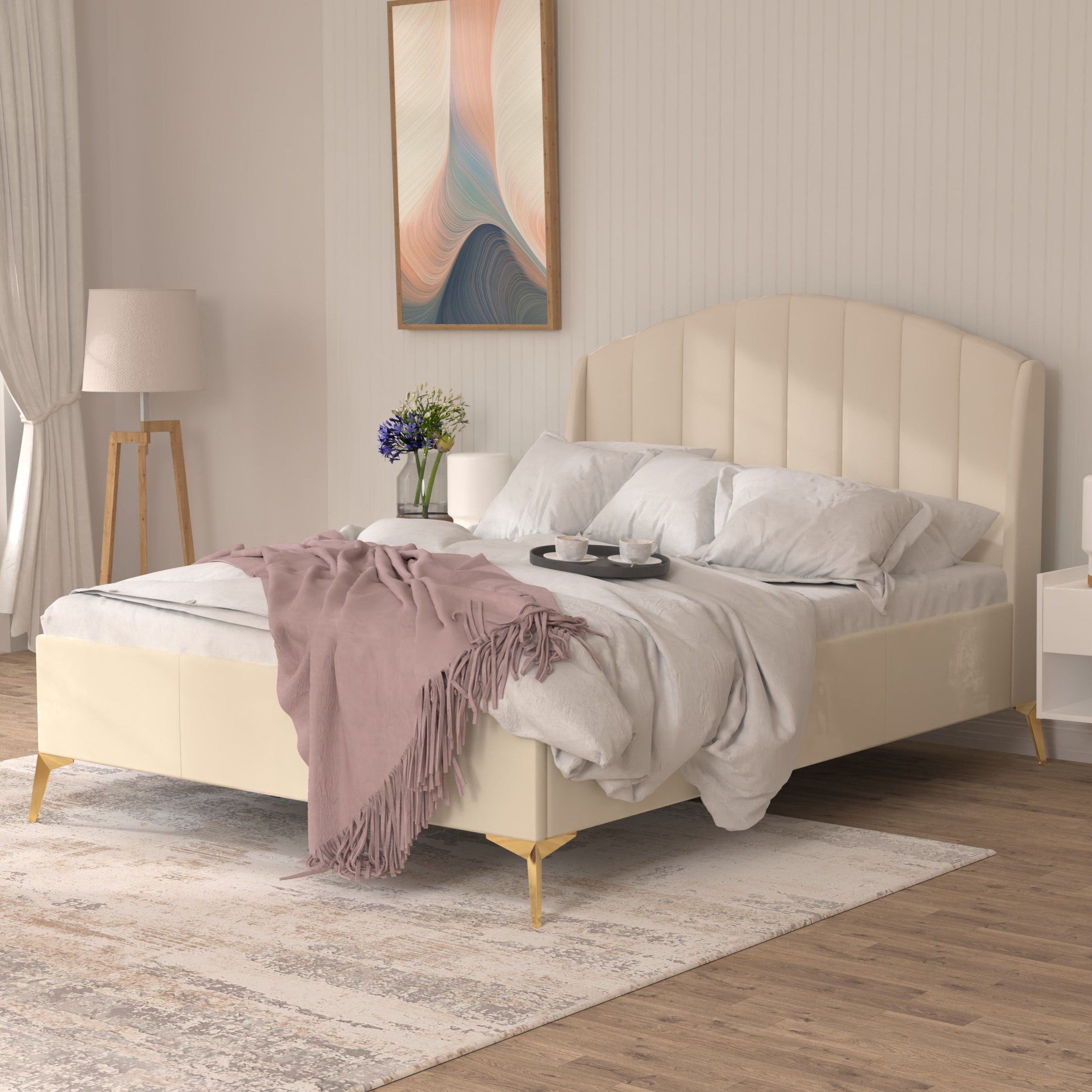 Pettine End Lift Ottoman Bed - Natural