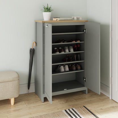 Lancaster 2 Door Shoe Cabinet Grey