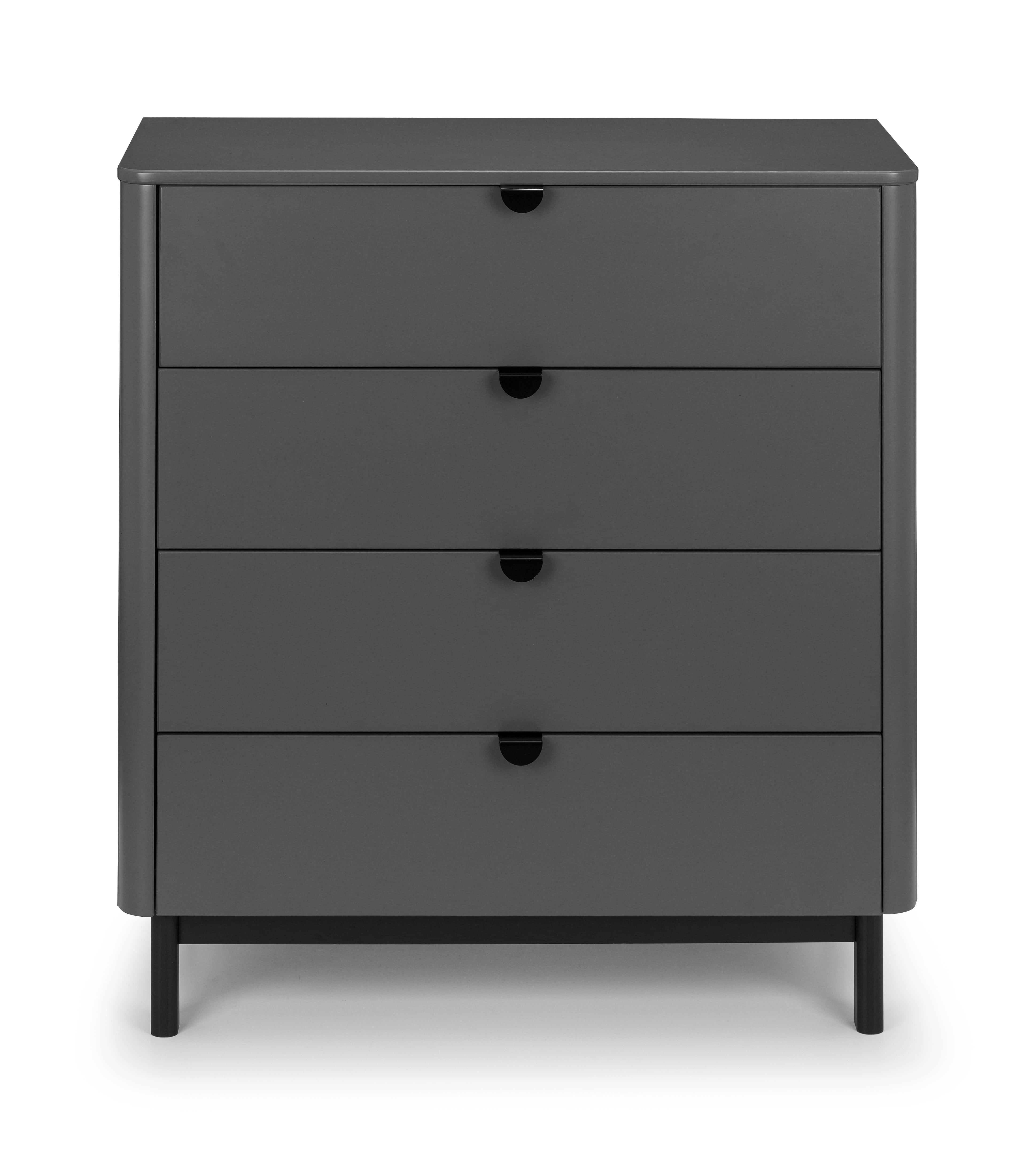 Chloe 4 Drawer Chest - Storm Grey/Black