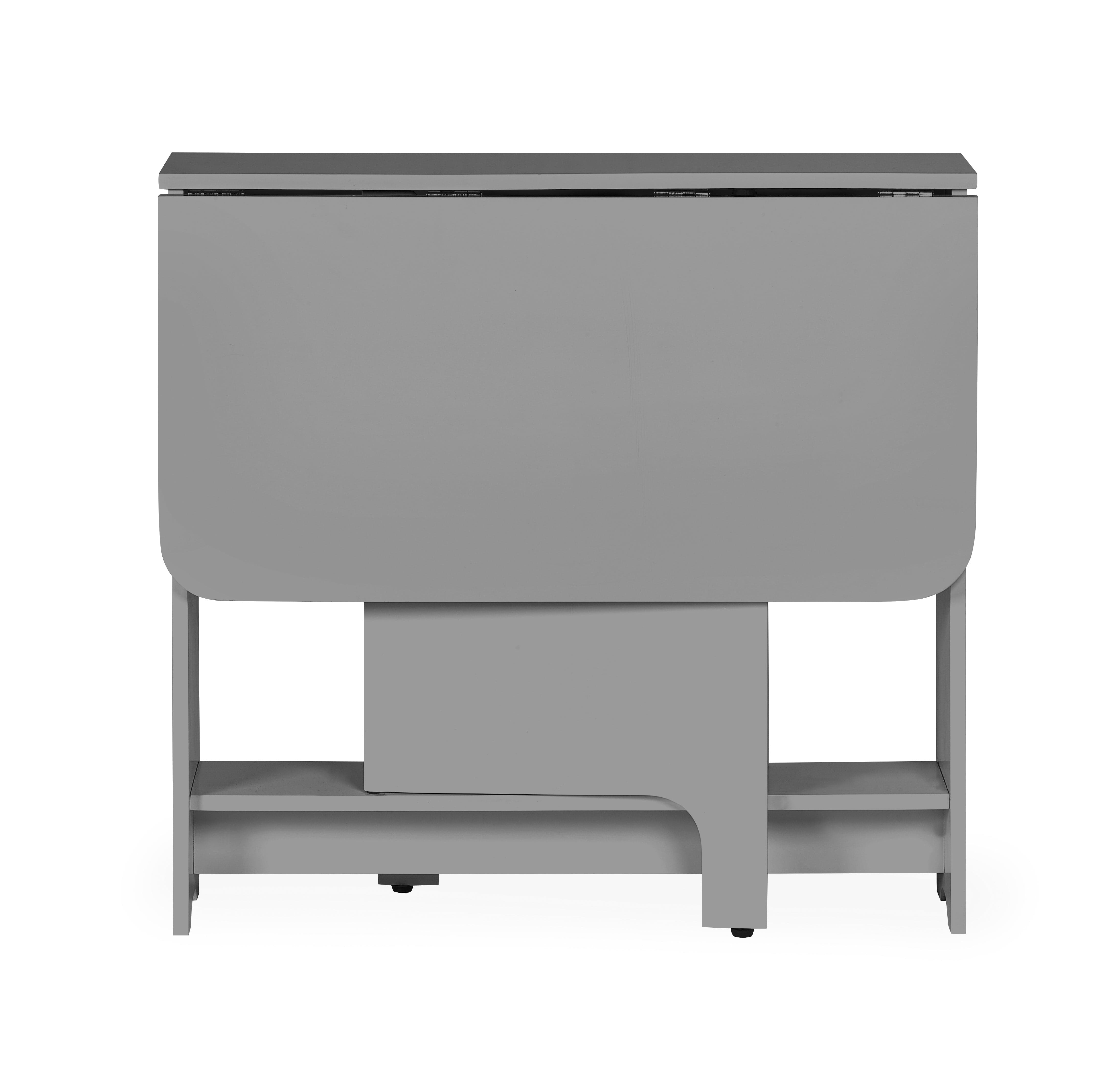 Gatan Small Gateleg Table With 2 Chairs - Grey