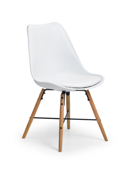 Kari Dining Chairs - White Seat & Oak Legs (Set of 2)