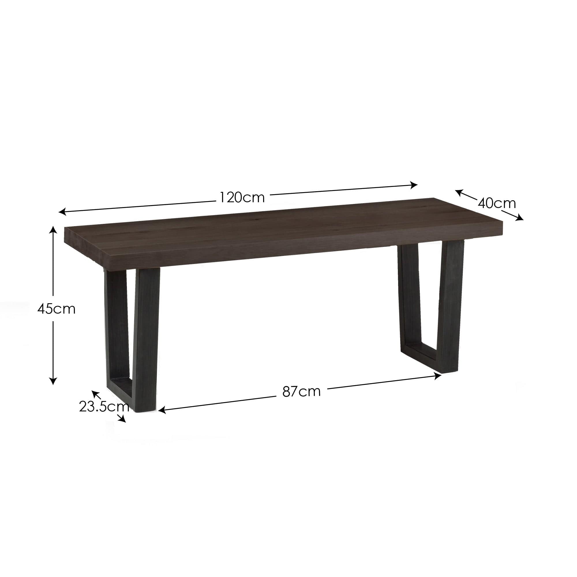 Brooklyn Bench - Dark Oak